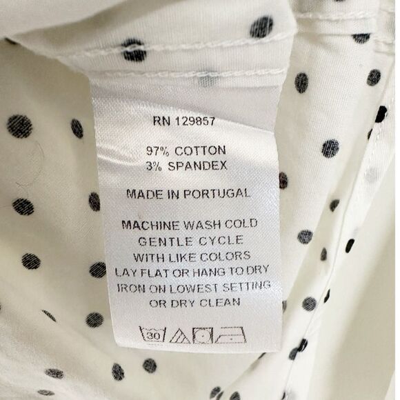 The Shirt by Rochelle Behrens White Black Polka Dot Size Extra Small - Picture 9 of 10